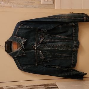 Levi Strauss Dark Blue Denim Trucker Jacket, Med.